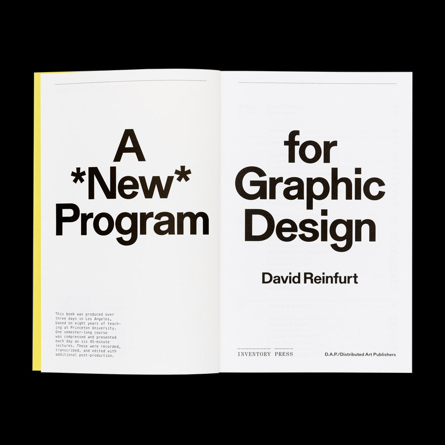 A *New* Program for Graphic Design – David Reinfurt