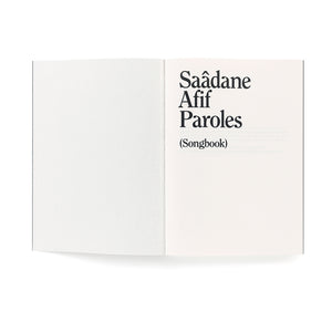Saâdane Afif - Paroles (Songbook)